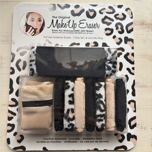 MakeUp Eraser Black & Leopard Print Reusable Makeup Remover Set